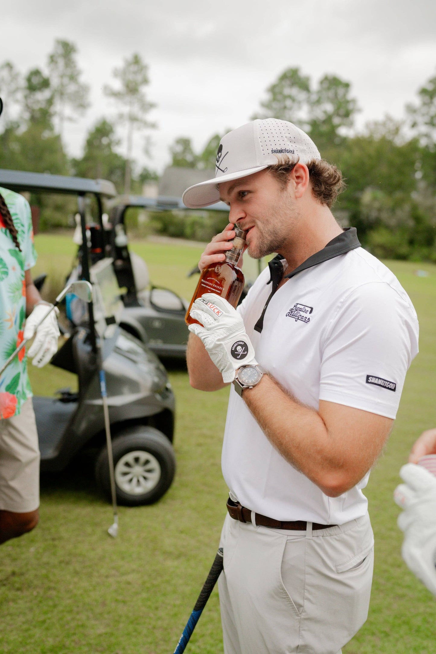Shank It Golf Legalize Mulligans White Polo (New)