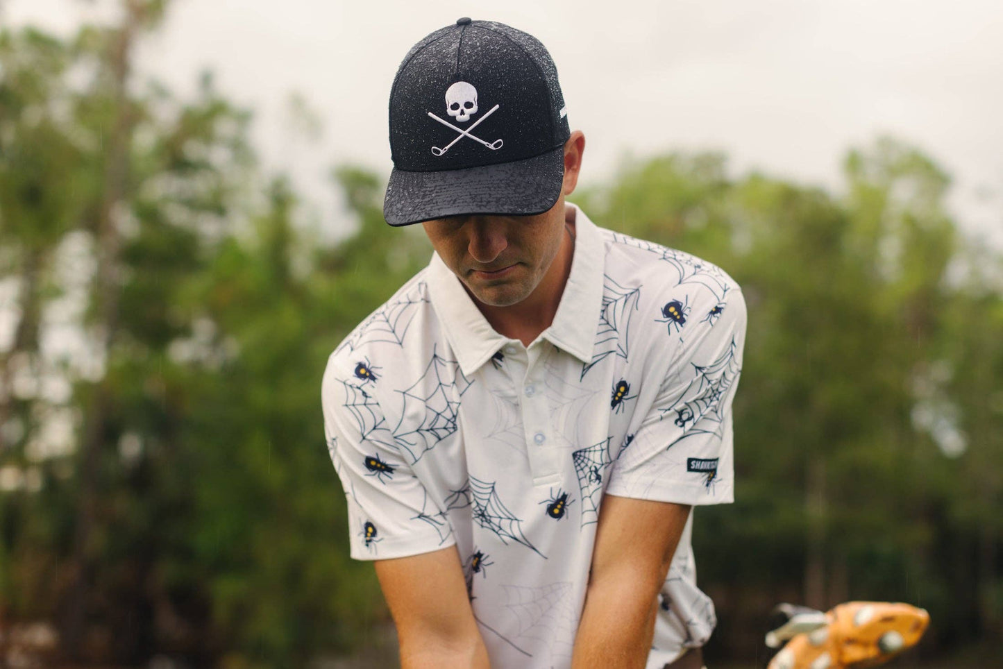 Skull And Crossbones Black Golf Hat (NEW)