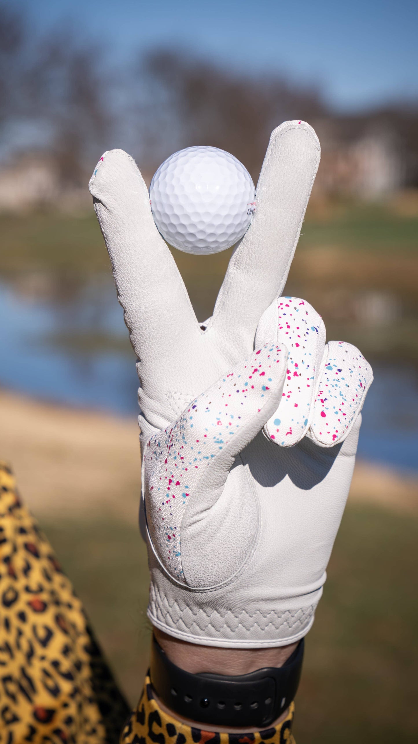 White Paint Splatter Golf Glove (NEW)