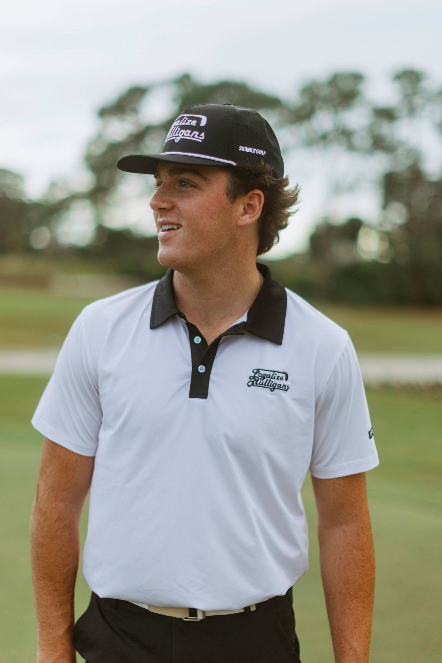 Shank It Golf Legalize Mulligans White Polo (New)