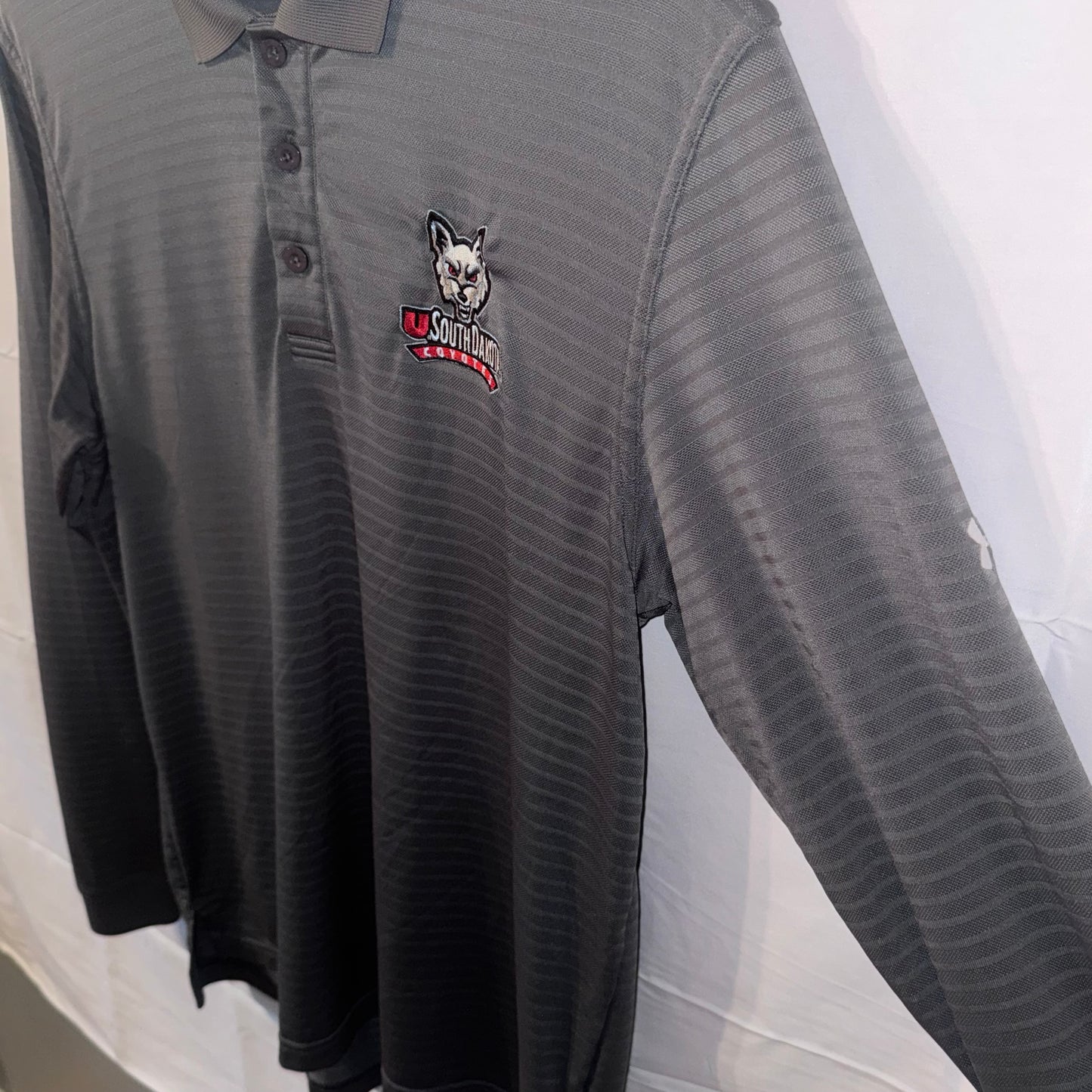 Under Armour University Of South Dakota Long Sleeve Polo (Preloved)