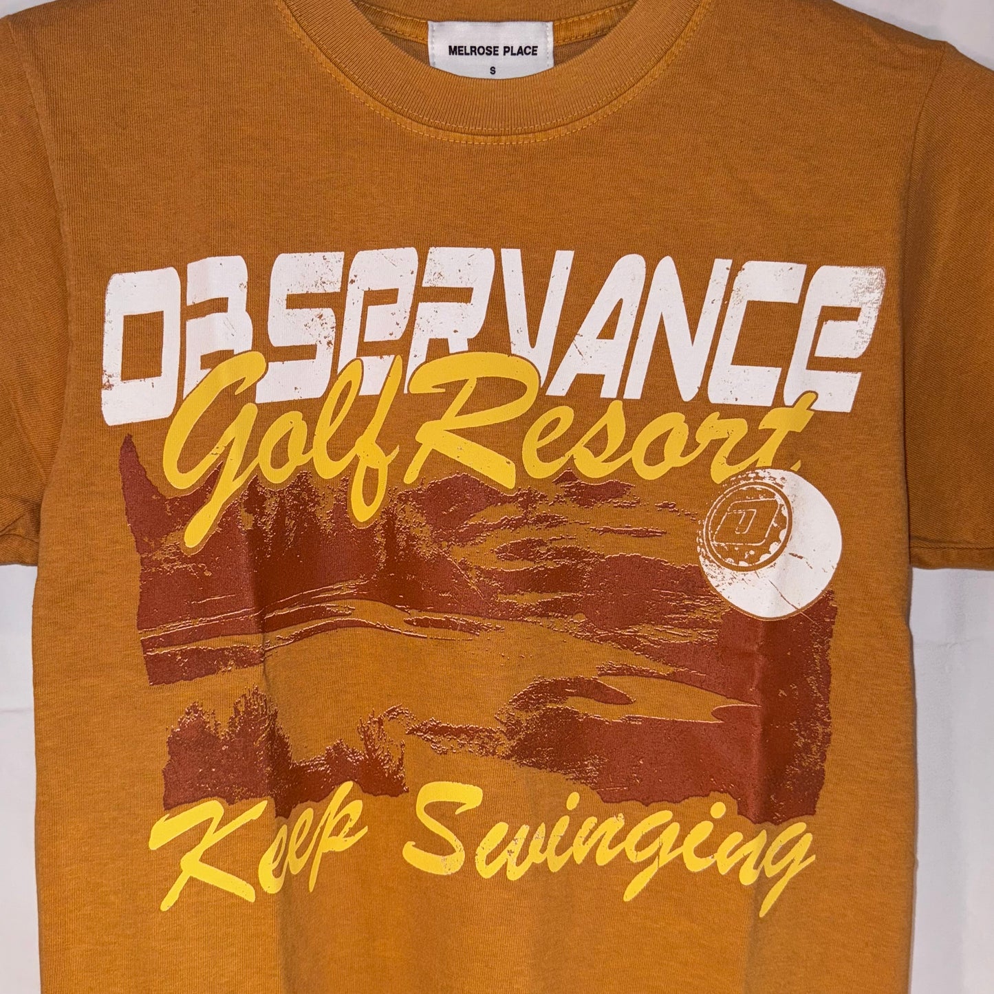 Melrose Place Observance Gold Resort T-Shirt (Brown) (New)