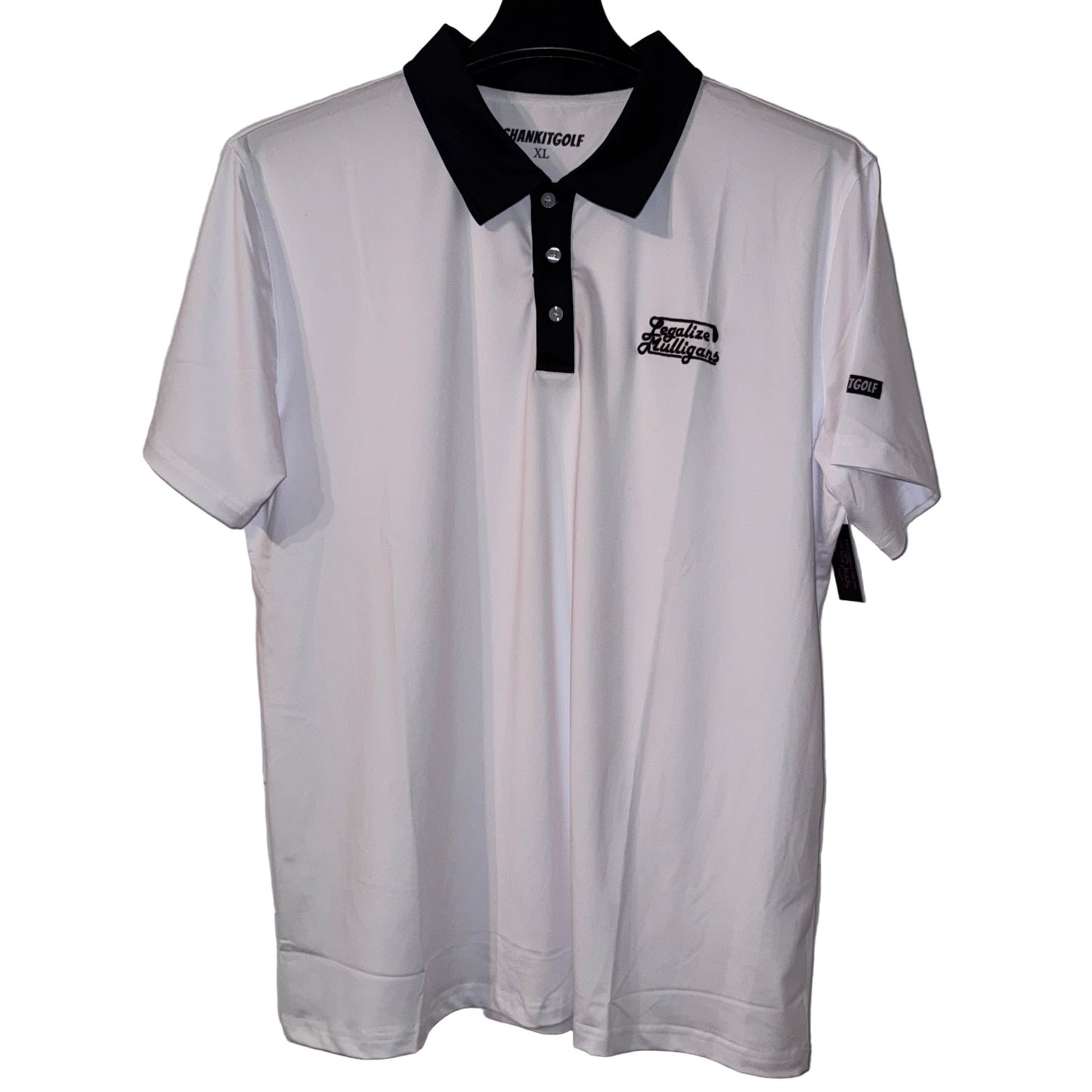 Shank It Golf Legalize Mulligans White Polo (New)