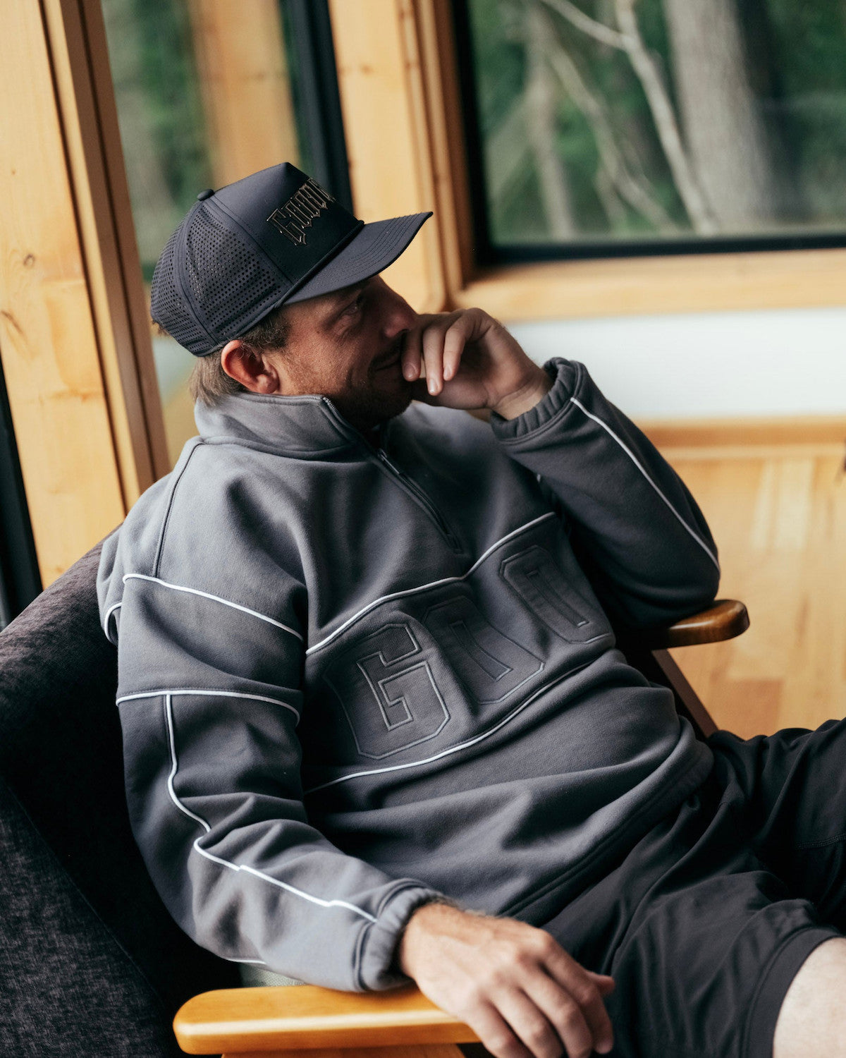 Good Good Shadow Slice Fleece Heavyweight Q-Zip (New)