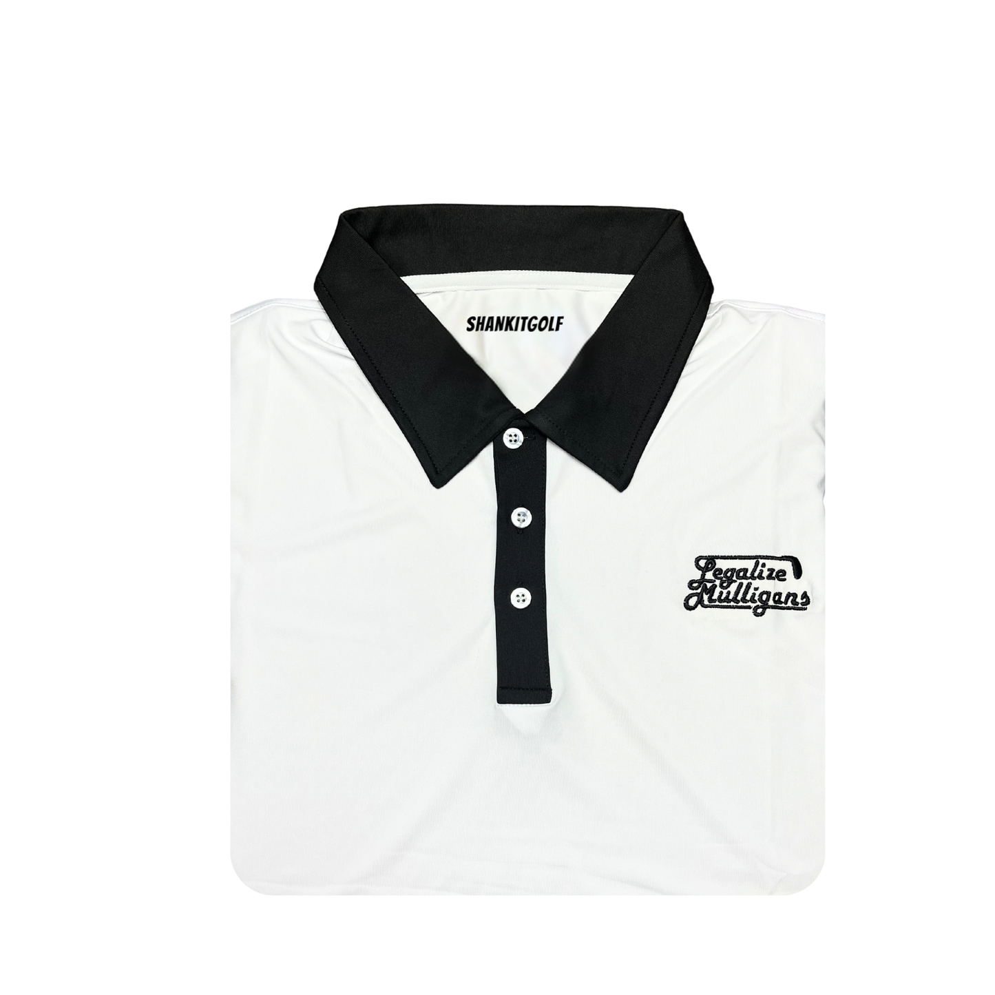 Shank It Golf Legalize Mulligans White Polo (New)