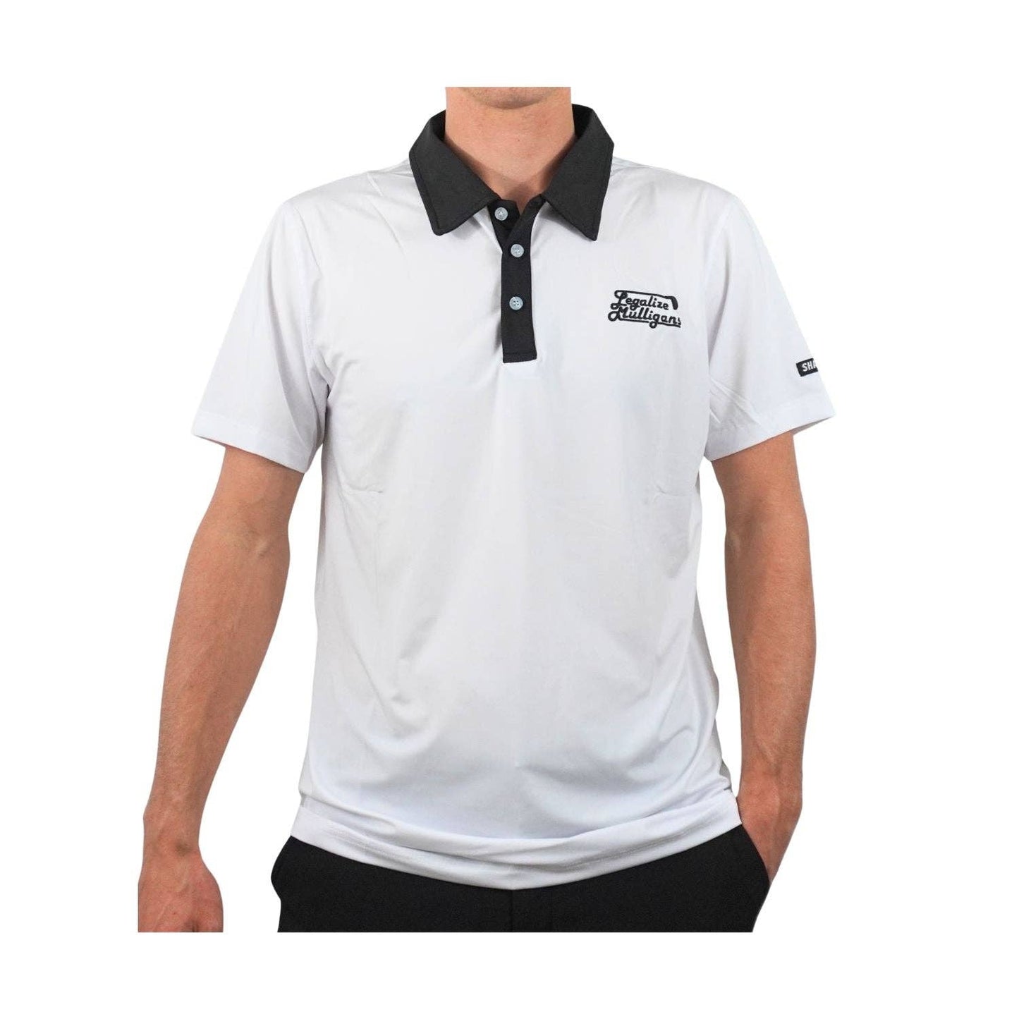 Shank It Golf Legalize Mulligans White Polo (New)