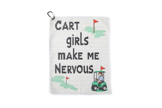 Cart Girls Make Me Nervous Golf Towel (NEW)