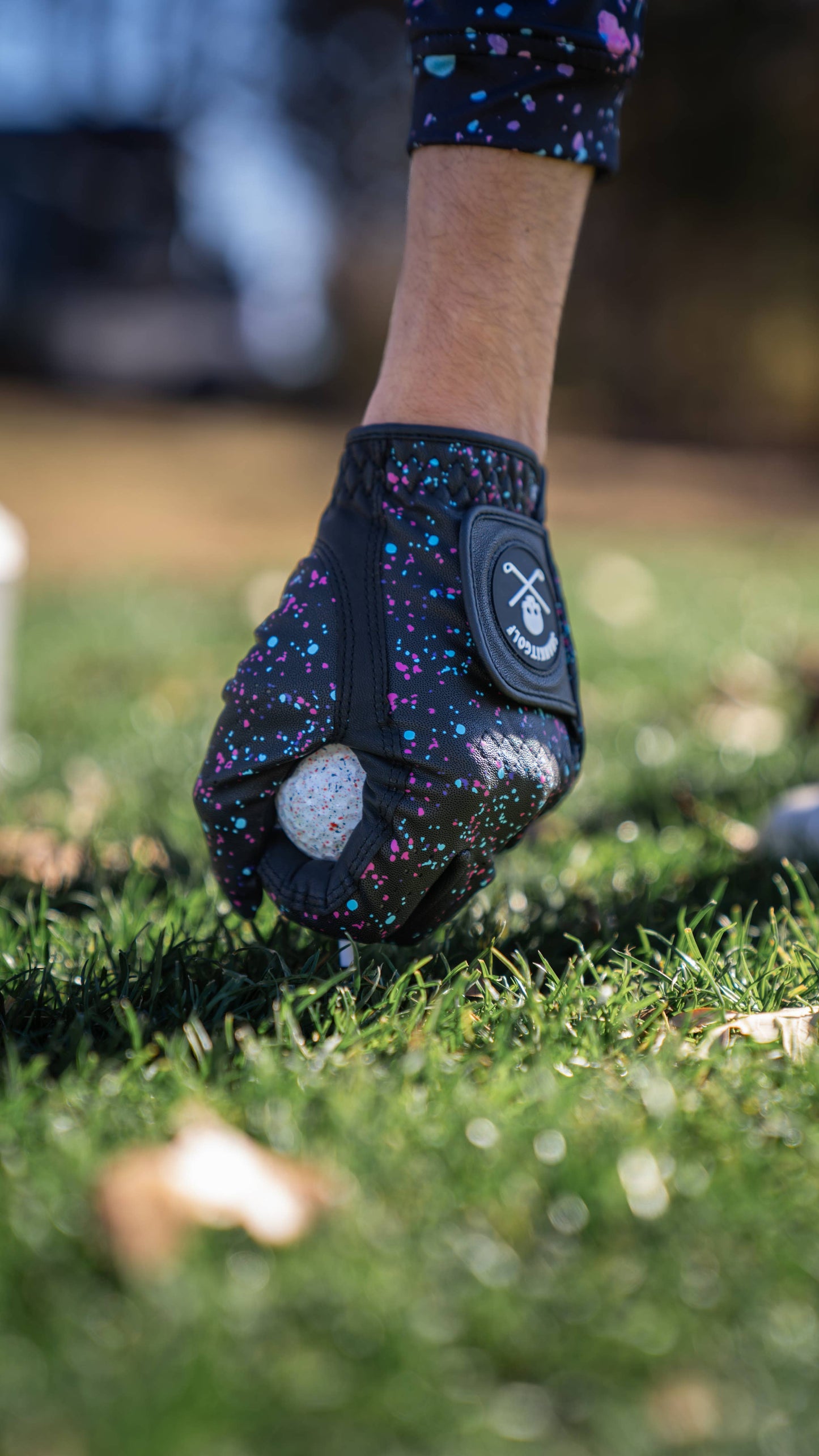 Black Paint Splatter Golf Glove (New)