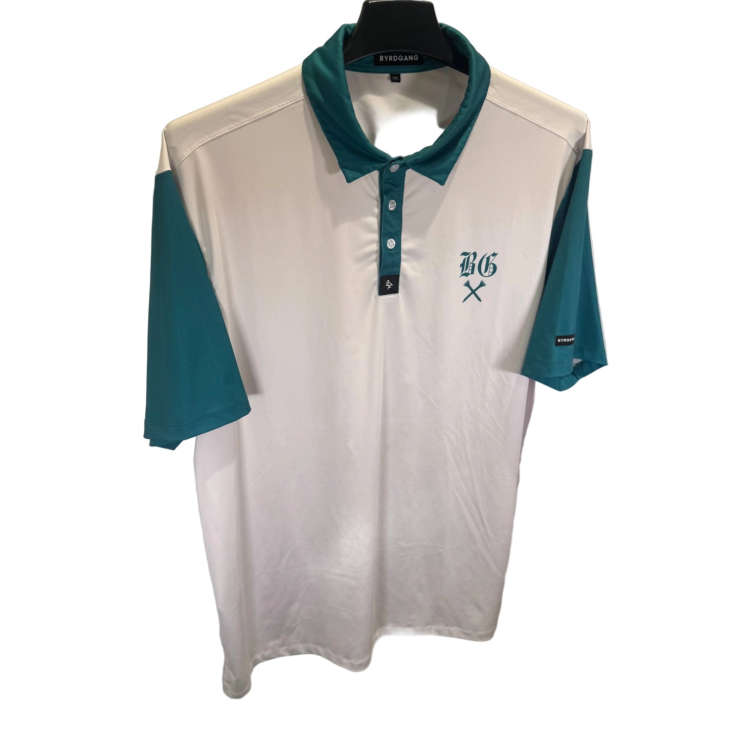 BYRD GANG White/Green Polo (Preloved)
