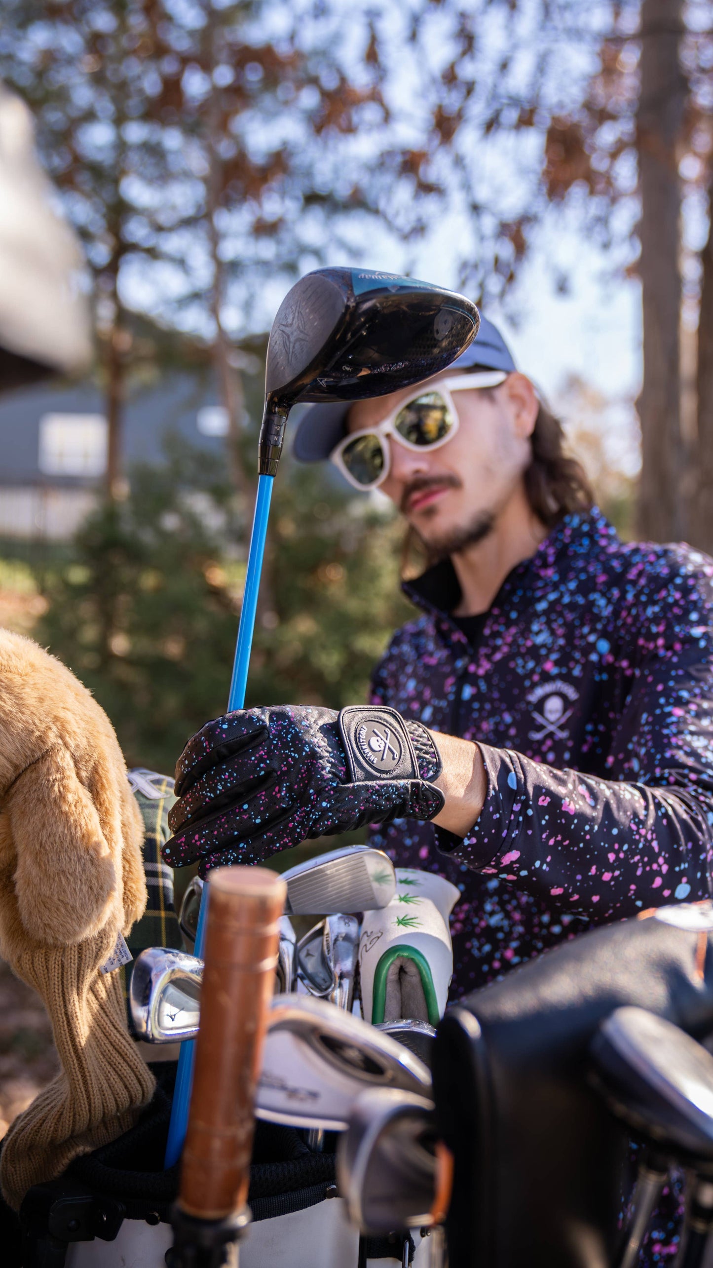 Black Paint Splatter Golf Glove (New)