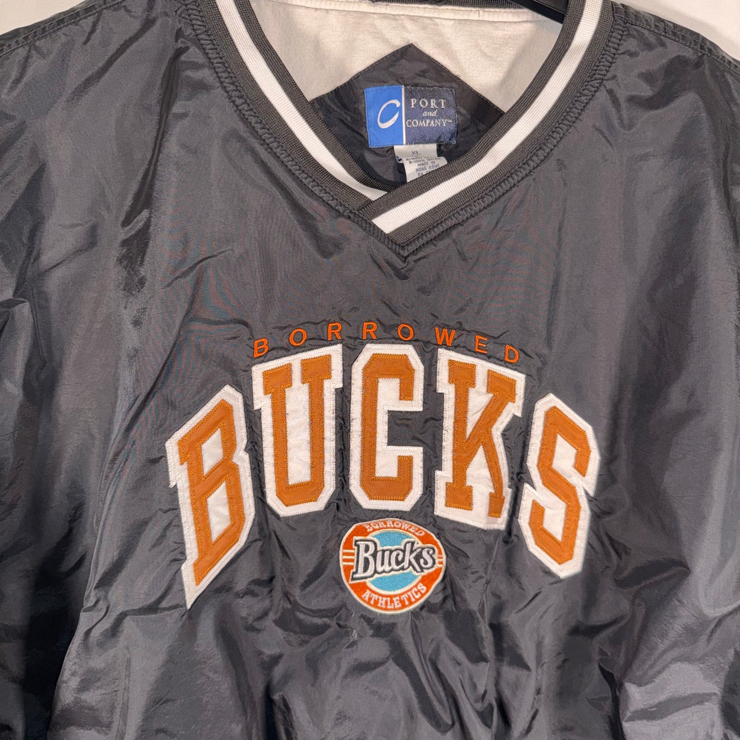 Port And Company Borrowed Bucks Roadhouse Athletic Dept Pullover Windbreaker (Vintage) (Preloved)