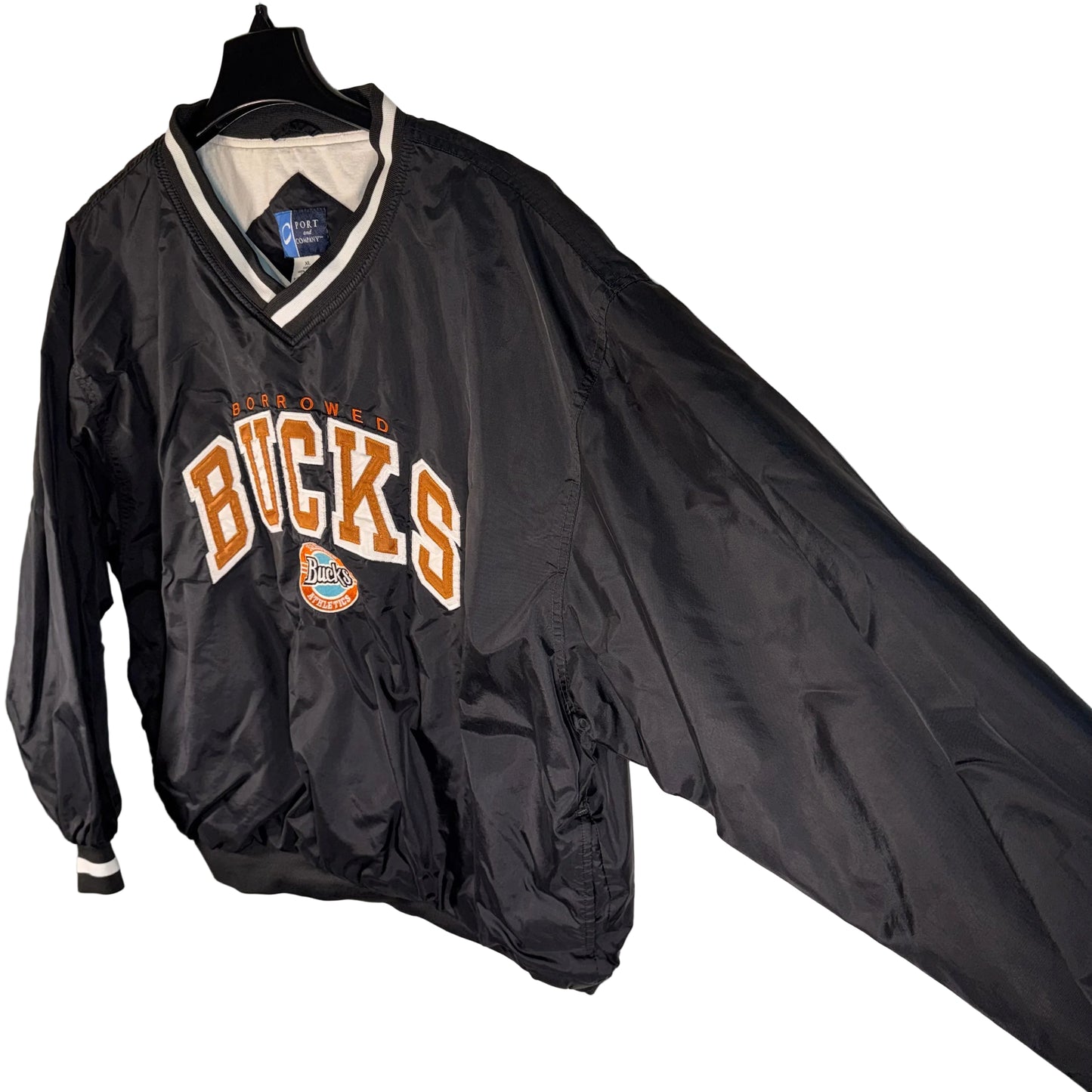 Port And Company Borrowed Bucks Roadhouse Athletic Dept Pullover Windbreaker (Vintage) (Preloved)