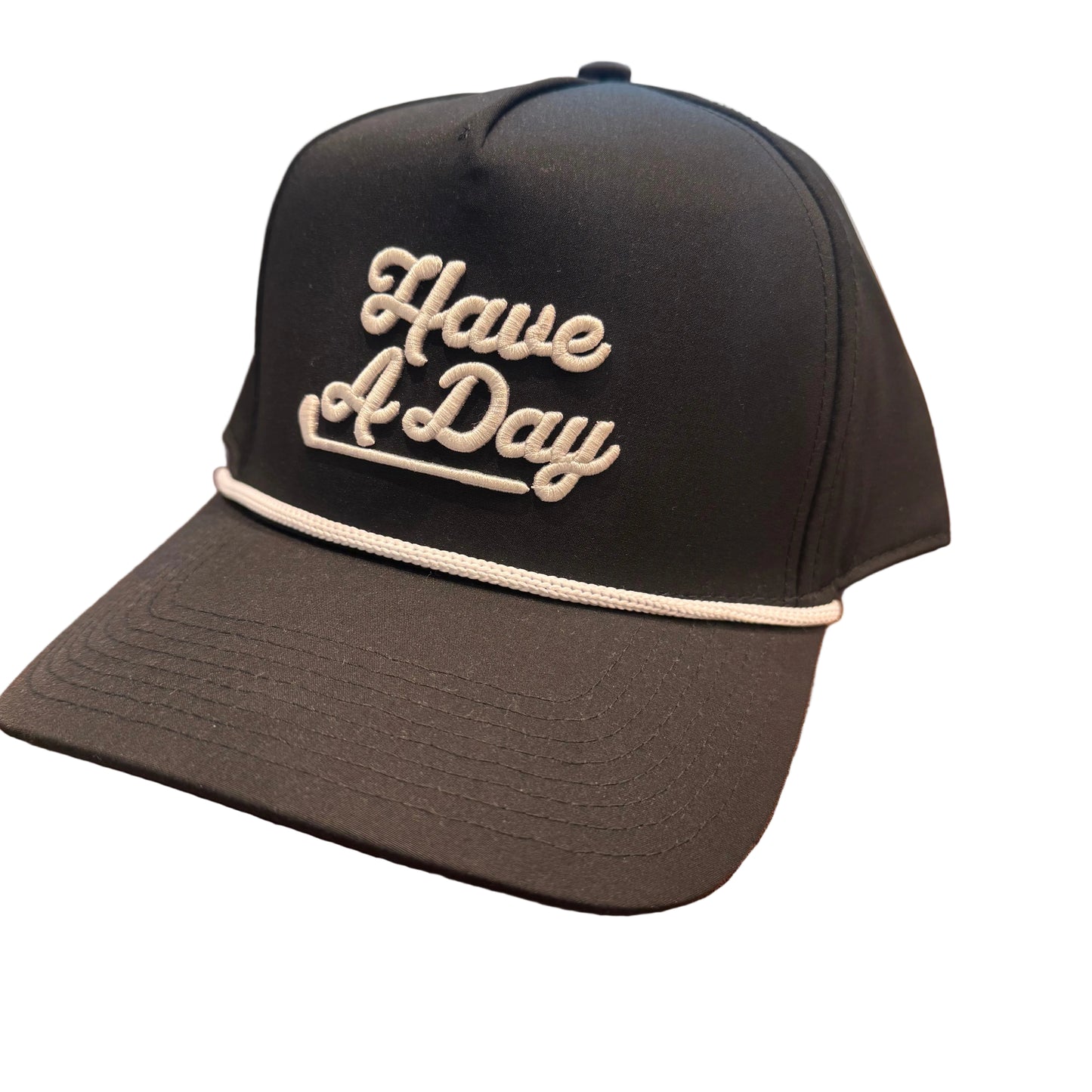 Breezy Have a Day Black & White Rope Hat (New)