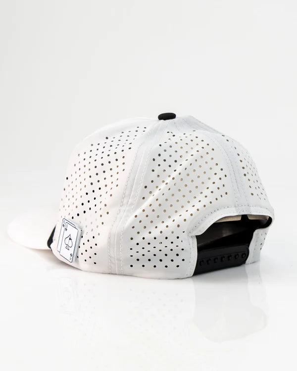 Pins & Aces - ACE/KING WHITE - PERFORATED ROPE Hat (New)