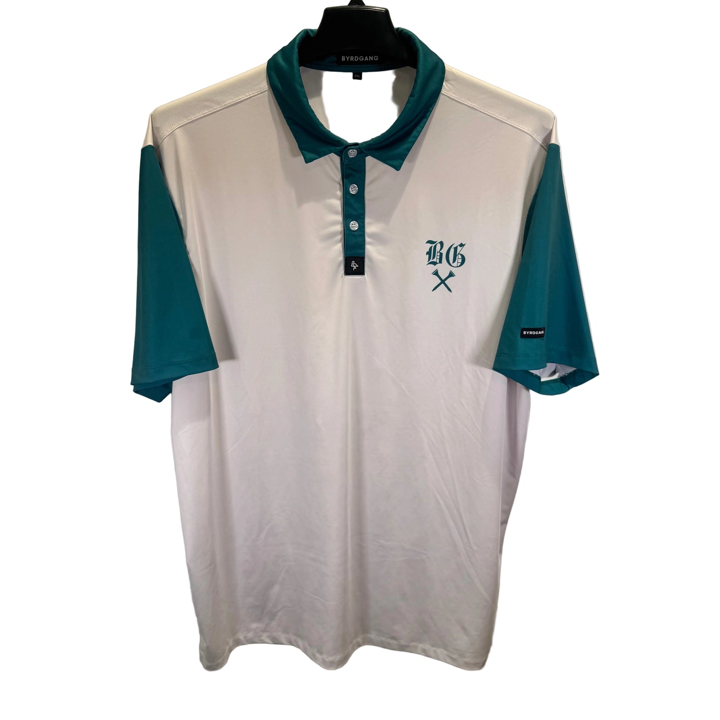 BYRD GANG White/Green Polo (Preloved)