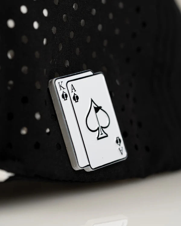 Pins & Aces - ACE/KING BLACK - PERFORATED ROPE Hat (New)