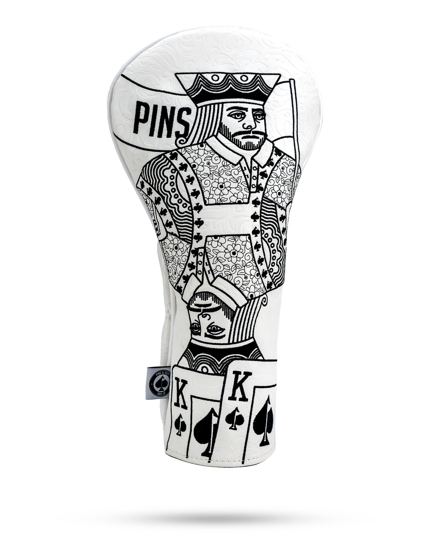 Pins & Aces - WHITE OUT KING OF SPADES - DRIVER COVER (New)
