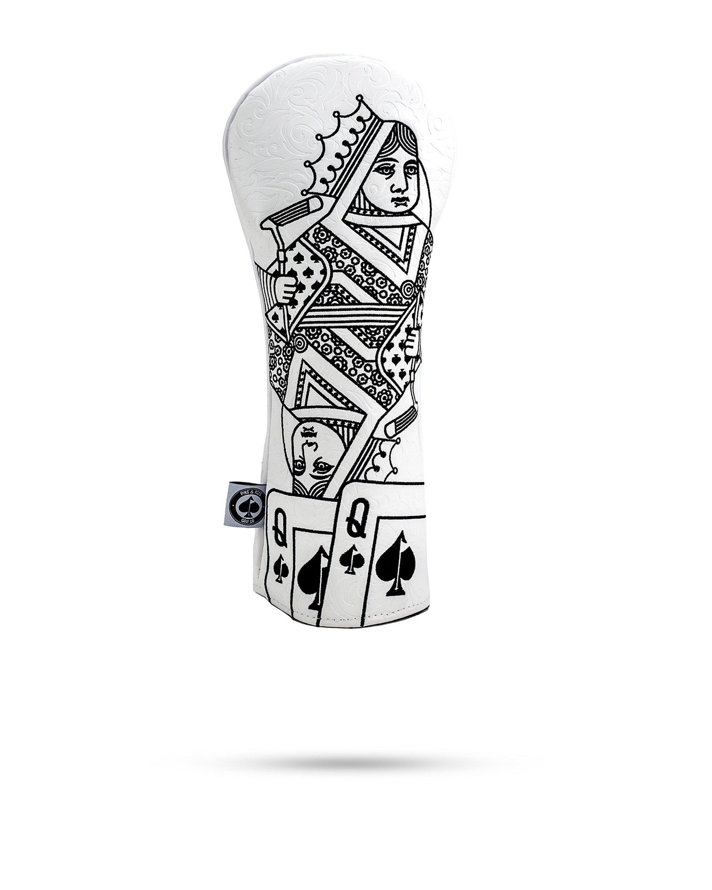 Pins & Aces - WHITE OUT QUEEN OF SPADES - FAIRWAY COVER (New)