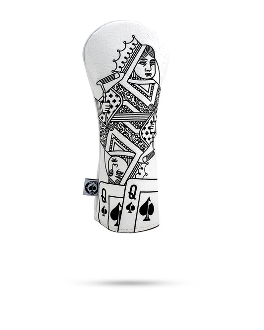 Pins & Aces - WHITE OUT QUEEN OF SPADES - FAIRWAY COVER (New)